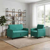 vidaXL Sofa Set with Storage 2 pc Light Gray Polyester