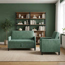 vidaXL Sofa Set with Storage 2 pc Light Gray Polyester