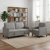 vidaXL Sofa Set with Storage 2 pc Light Gray Polyester