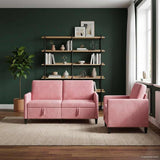 vidaXL Sofa Set with Storage 2 pc Light Gray Polyester