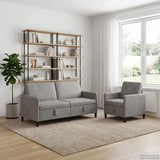 vidaXL Sofa Set with Storage 2 pc Light Gray Polyester