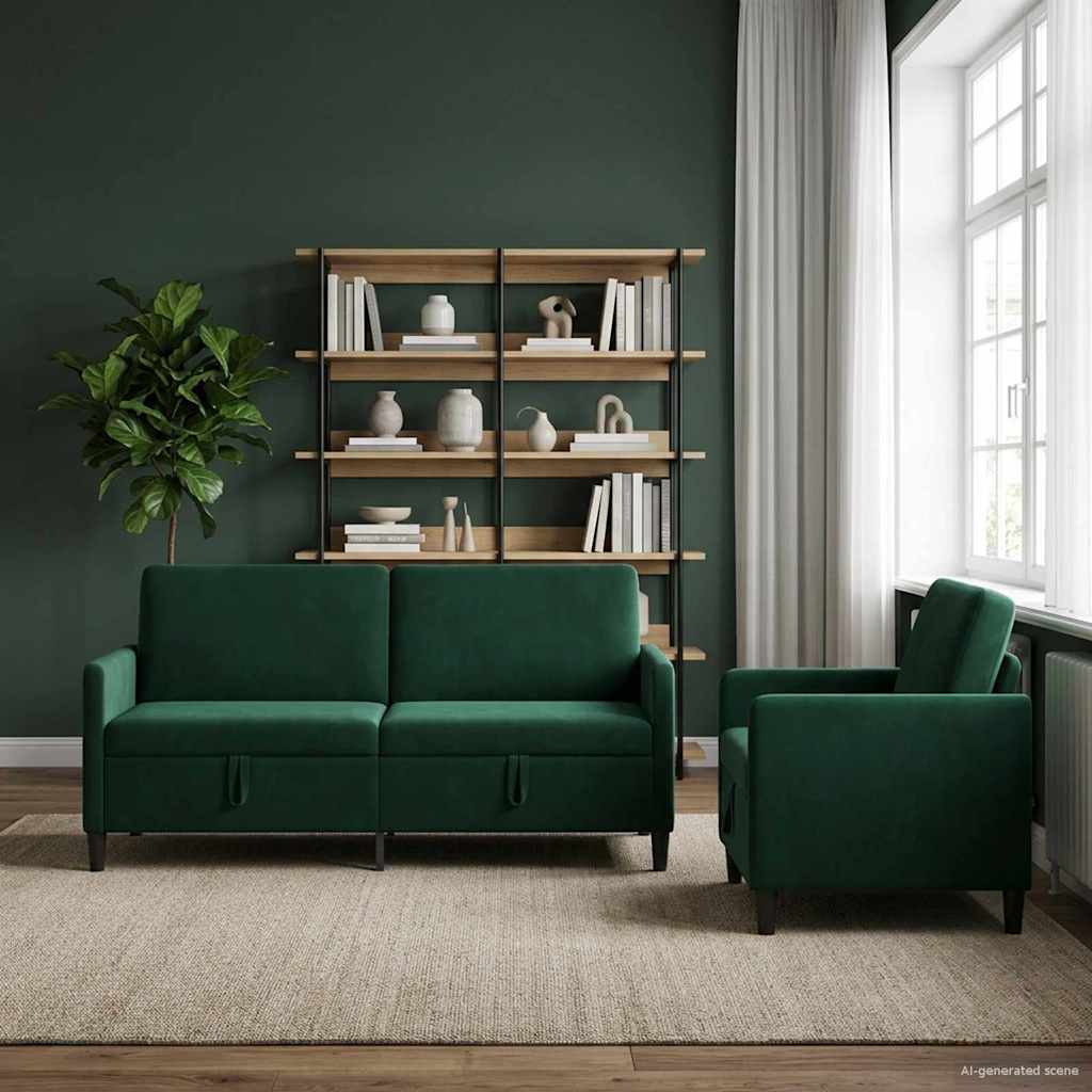 vidaXL Sofa Set with Storage 2 pc Light Gray Polyester