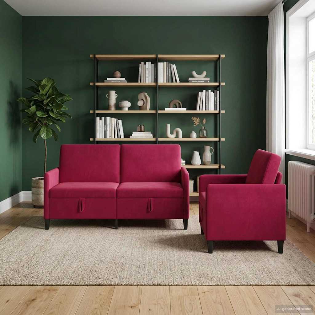 vidaXL Sofa Set with Storage 2 pc Light Gray Polyester