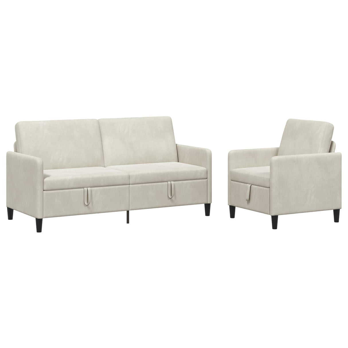 vidaXL Sofa Set with Storage 2 pc Light Gray Polyester