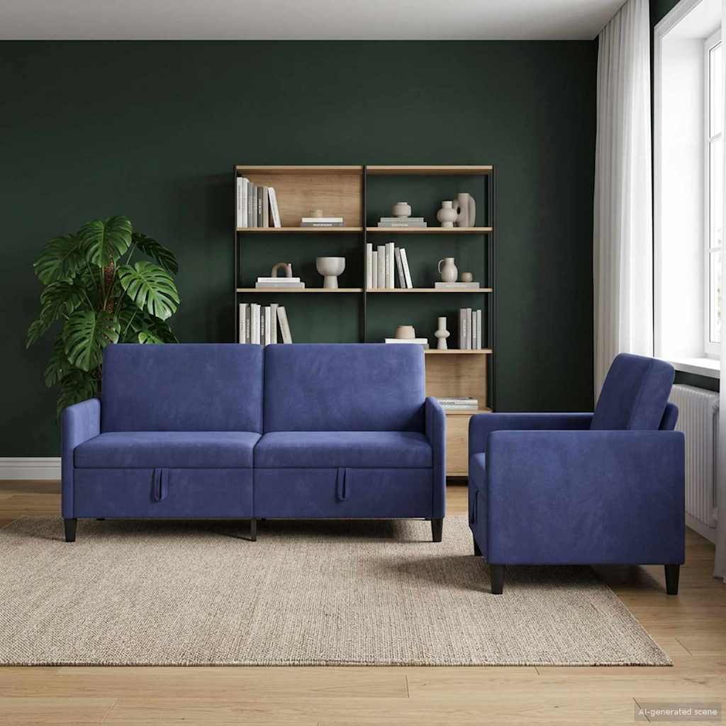 vidaXL Sofa Set with Storage 2 pc Light Gray Polyester