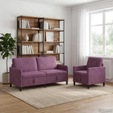 vidaXL Sofa Set with Storage 2 pc Light Gray Polyester