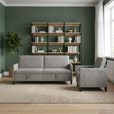 vidaXL Sofa Set with Storage 2 pc Light Gray Polyester