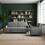 vidaXL Sofa Set with Storage 2 pc Light Gray Polyester