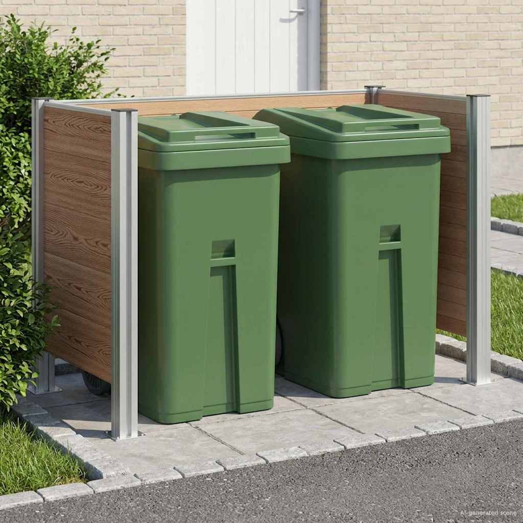vidaXL Bin Enclosure Brown 161 x 85 x 115 cm Aluminium and WPC