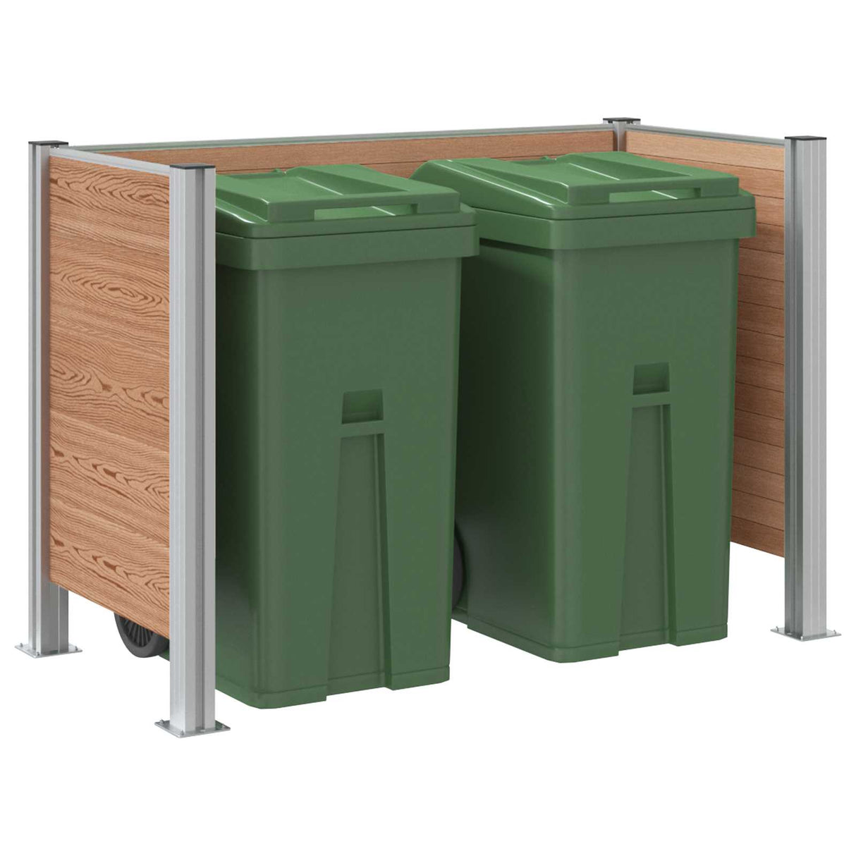 vidaXL Bin Enclosure Brown 161 x 85 x 115 cm Aluminium and WPC