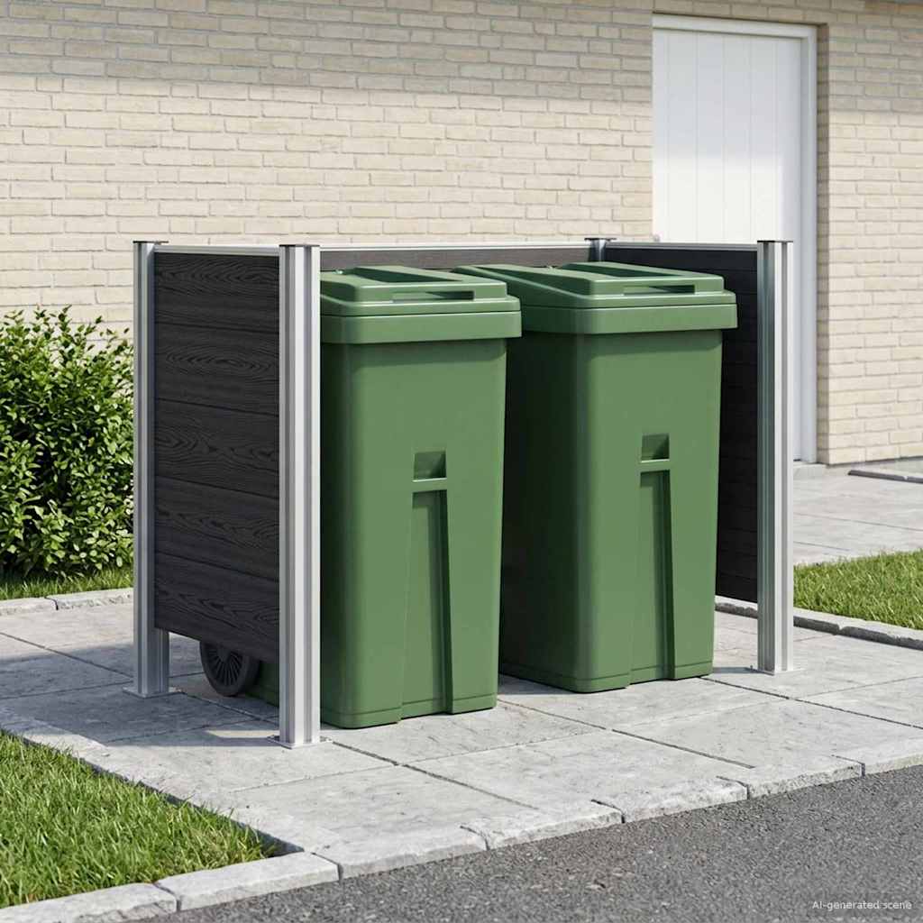 vidaXL Bin Enclosure Brown 161 x 85 x 115 cm Aluminium and WPC