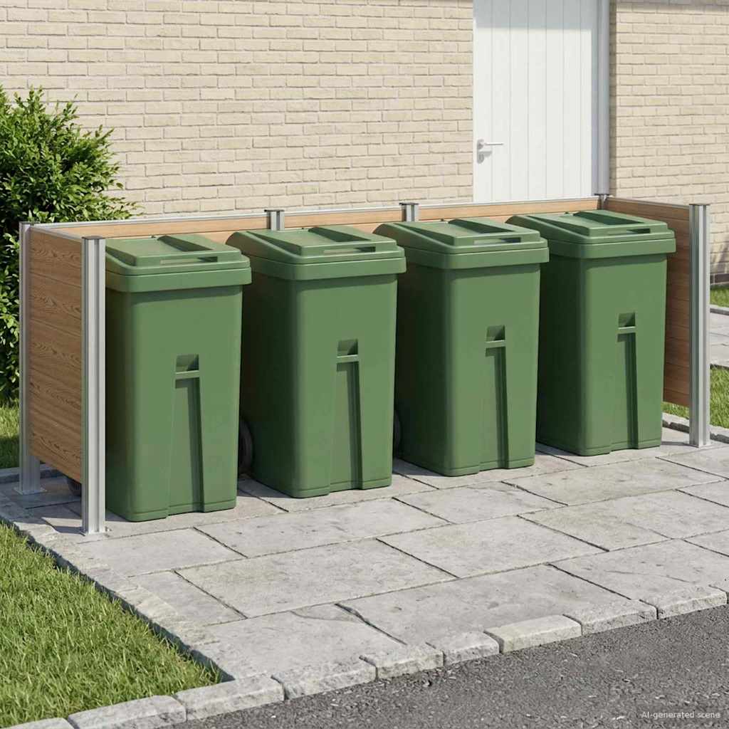 vidaXL Bin Enclosure Brown 161 x 85 x 115 cm Aluminium and WPC