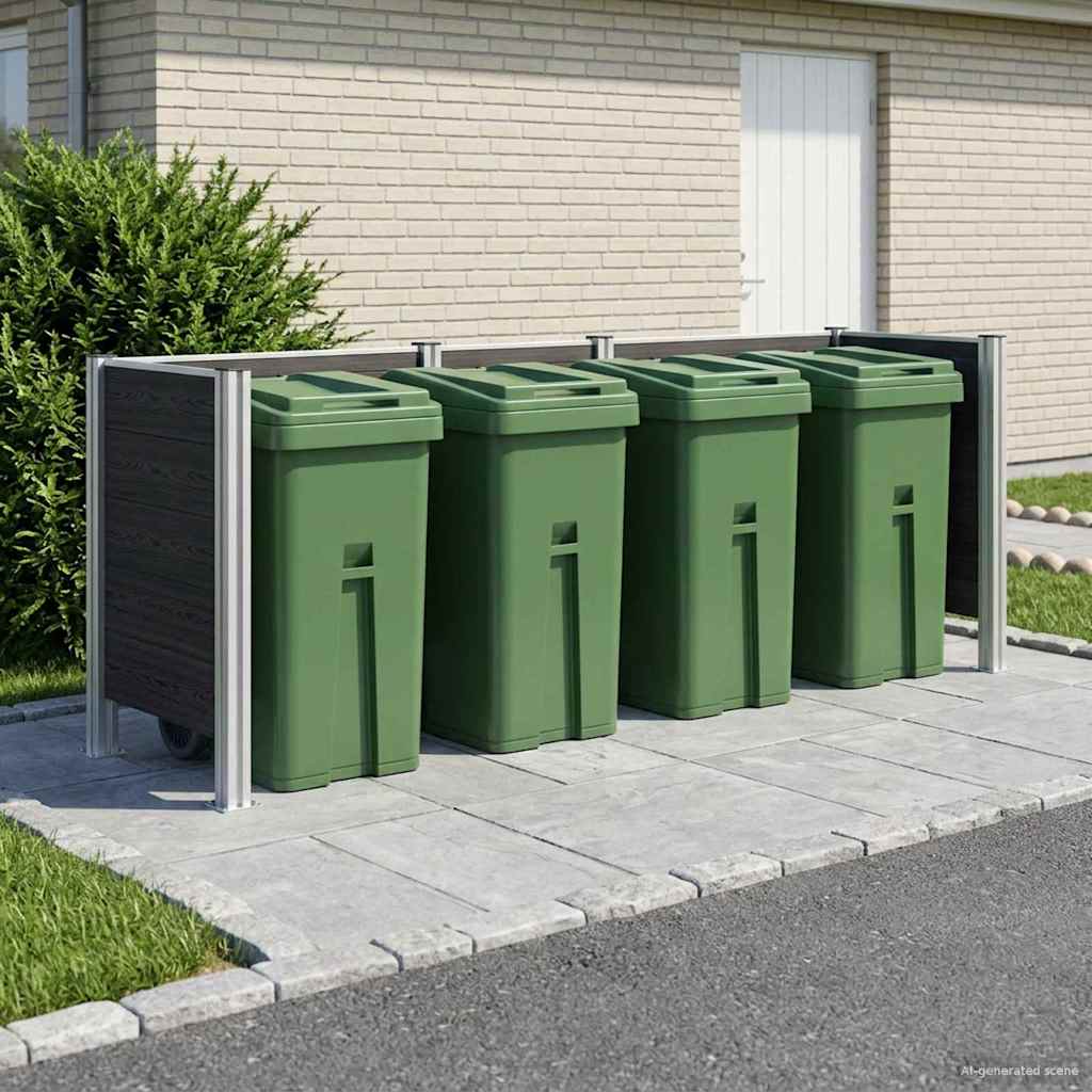 vidaXL Bin Enclosure Brown 161 x 85 x 115 cm Aluminium and WPC