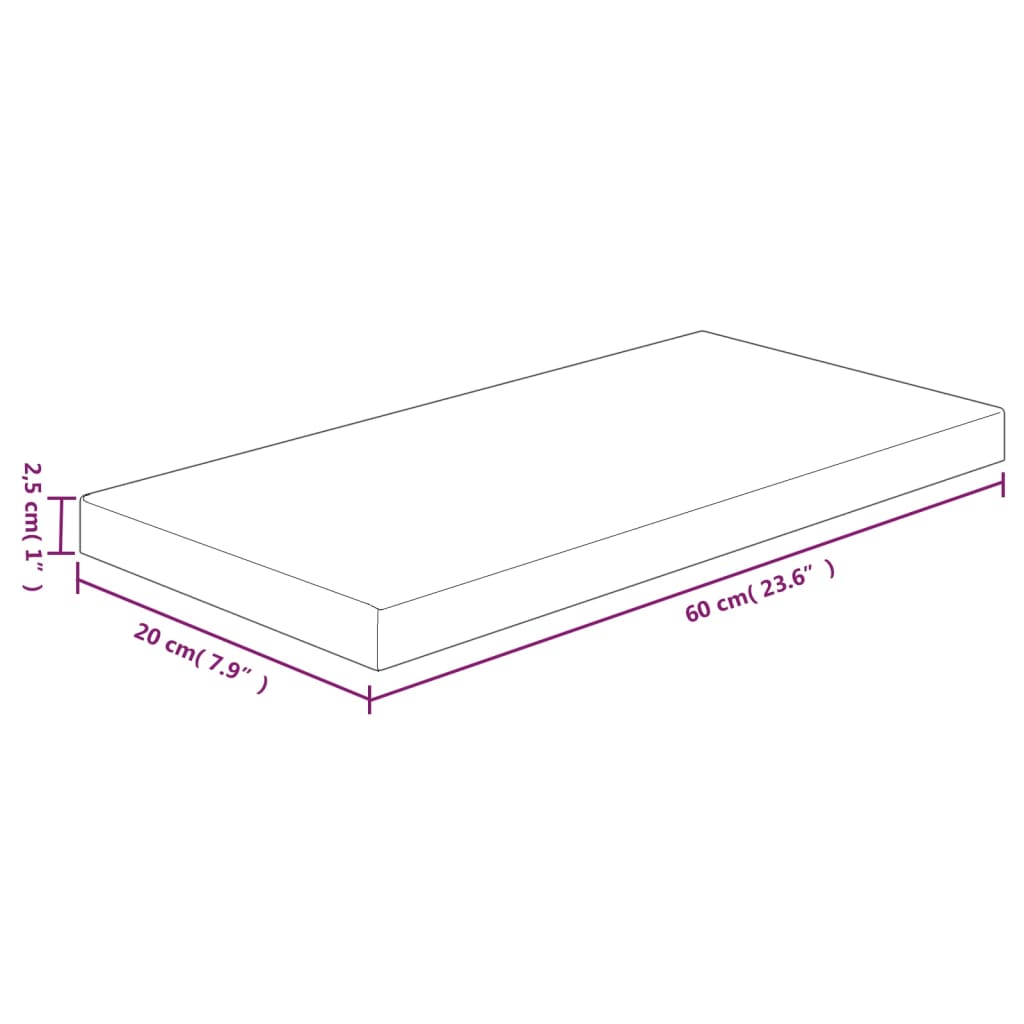 vidaXL Plank 40x20x1,5 cm onbehandeld massief eikenhout