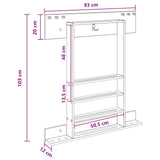 vidaXL Biljartkeu-stand Bewerkt hout 93 x 12 x 103 cm Wit