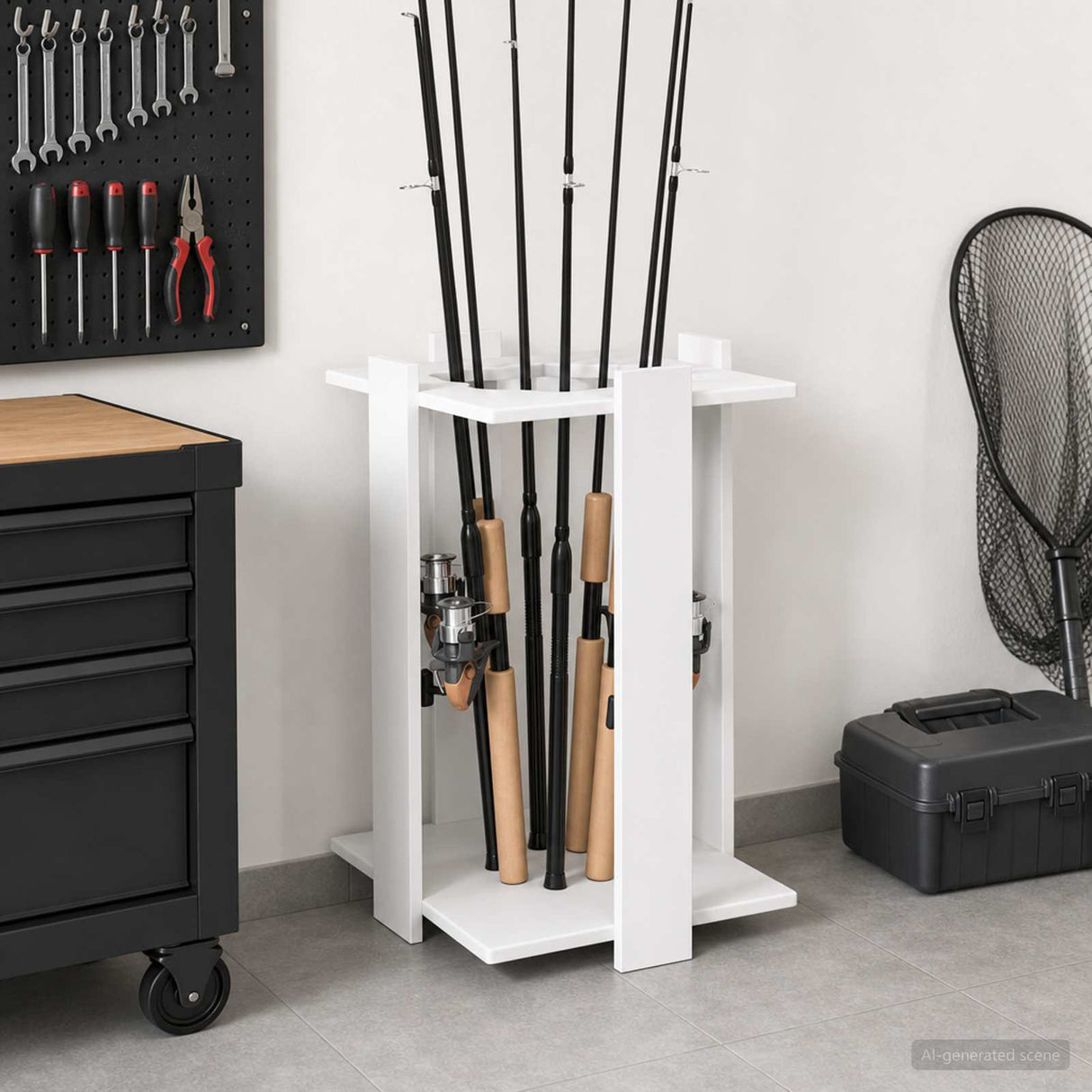 vidaXL Biljartkeu-stand Bewerkt hout 42 x 43 x 60 cm Wit