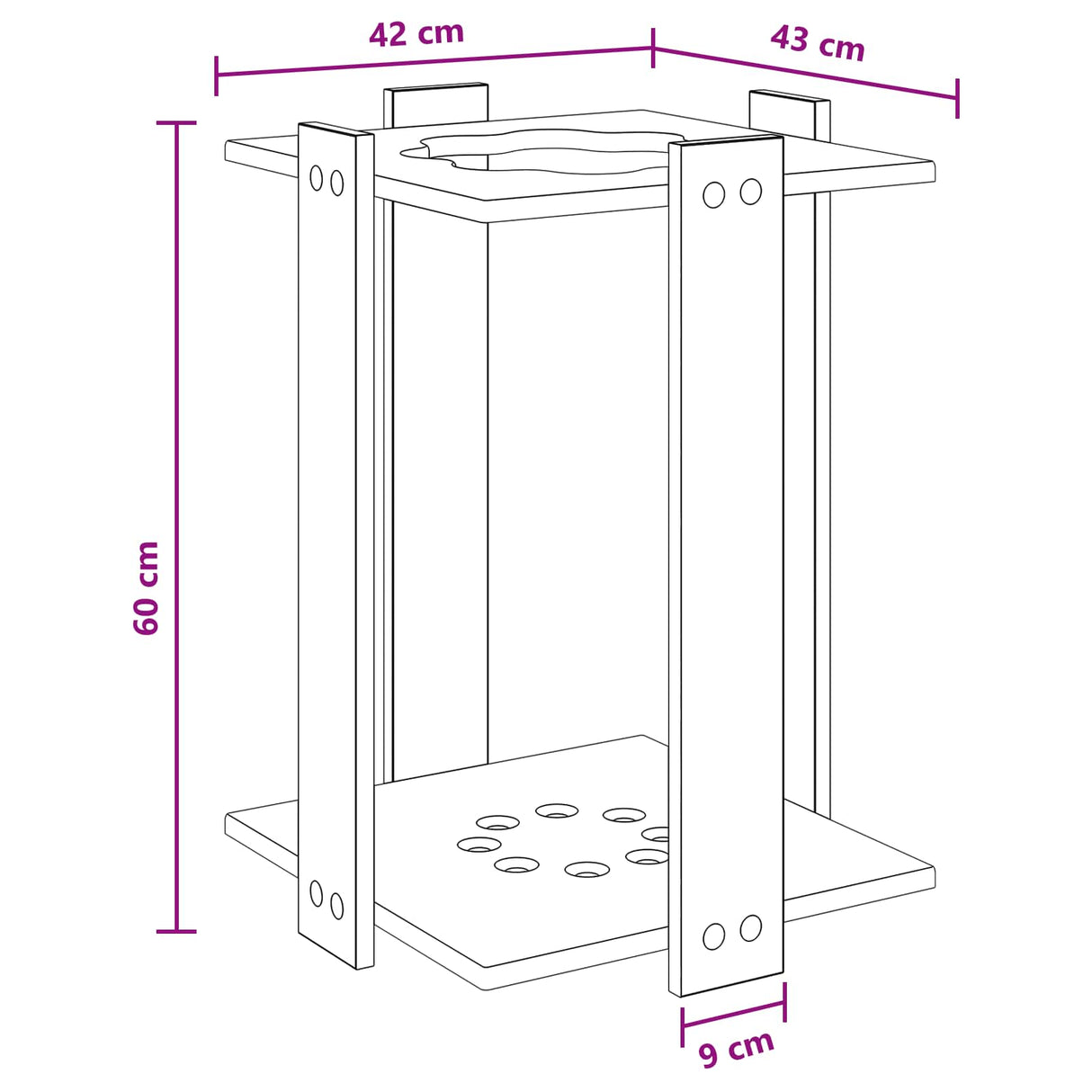 vidaXL Biljartkeu-stand Bewerkt hout 42 x 43 x 60 cm Wit