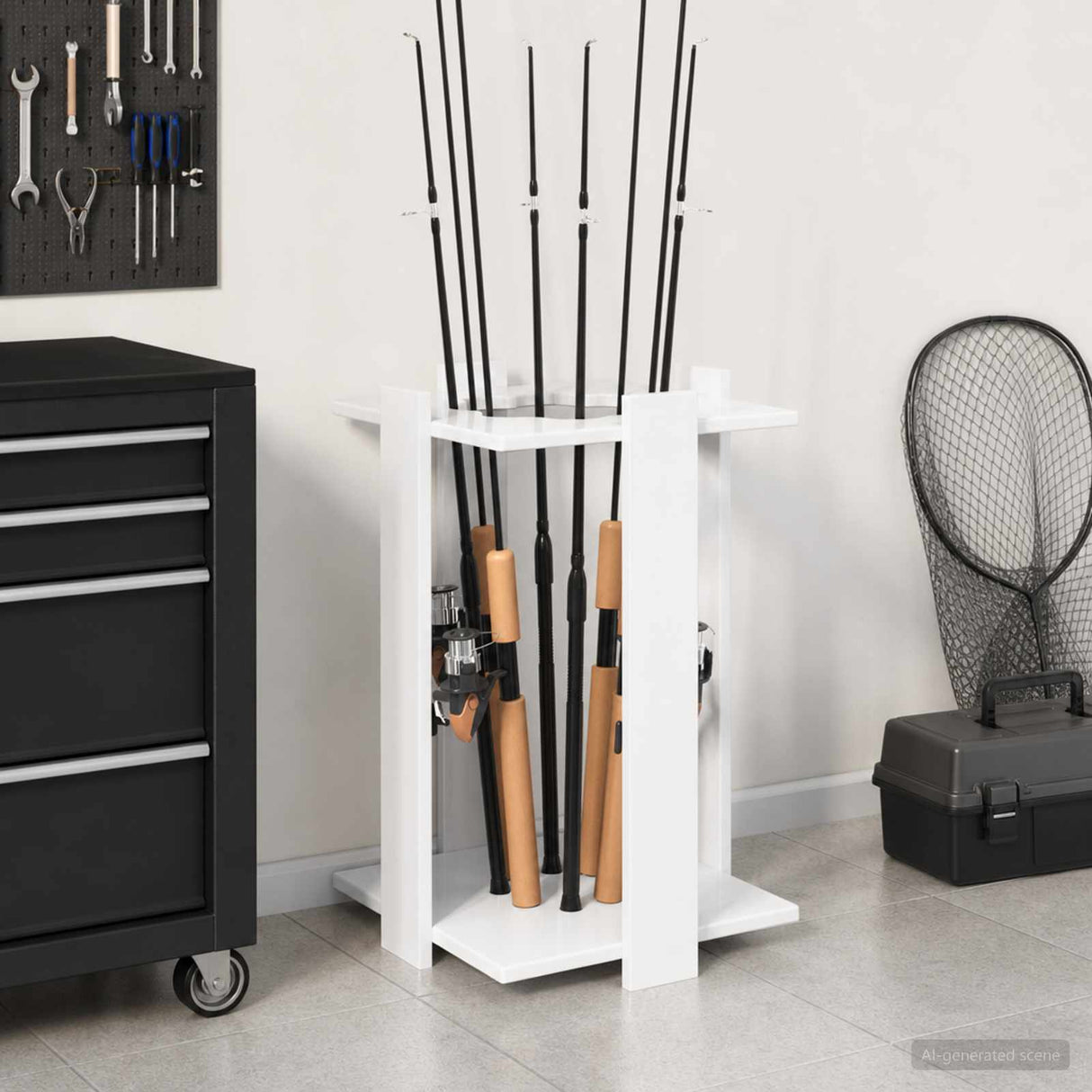 vidaXL Biljartkeu-stand Bewerkt hout 42 x 43 x 60 cm Wit