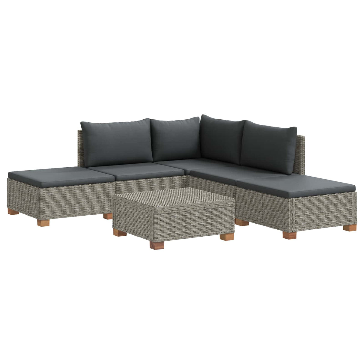 vidaXL 6 st Rieten Loungeset met Kussens GENDT Natuurlijk Riet Naturel