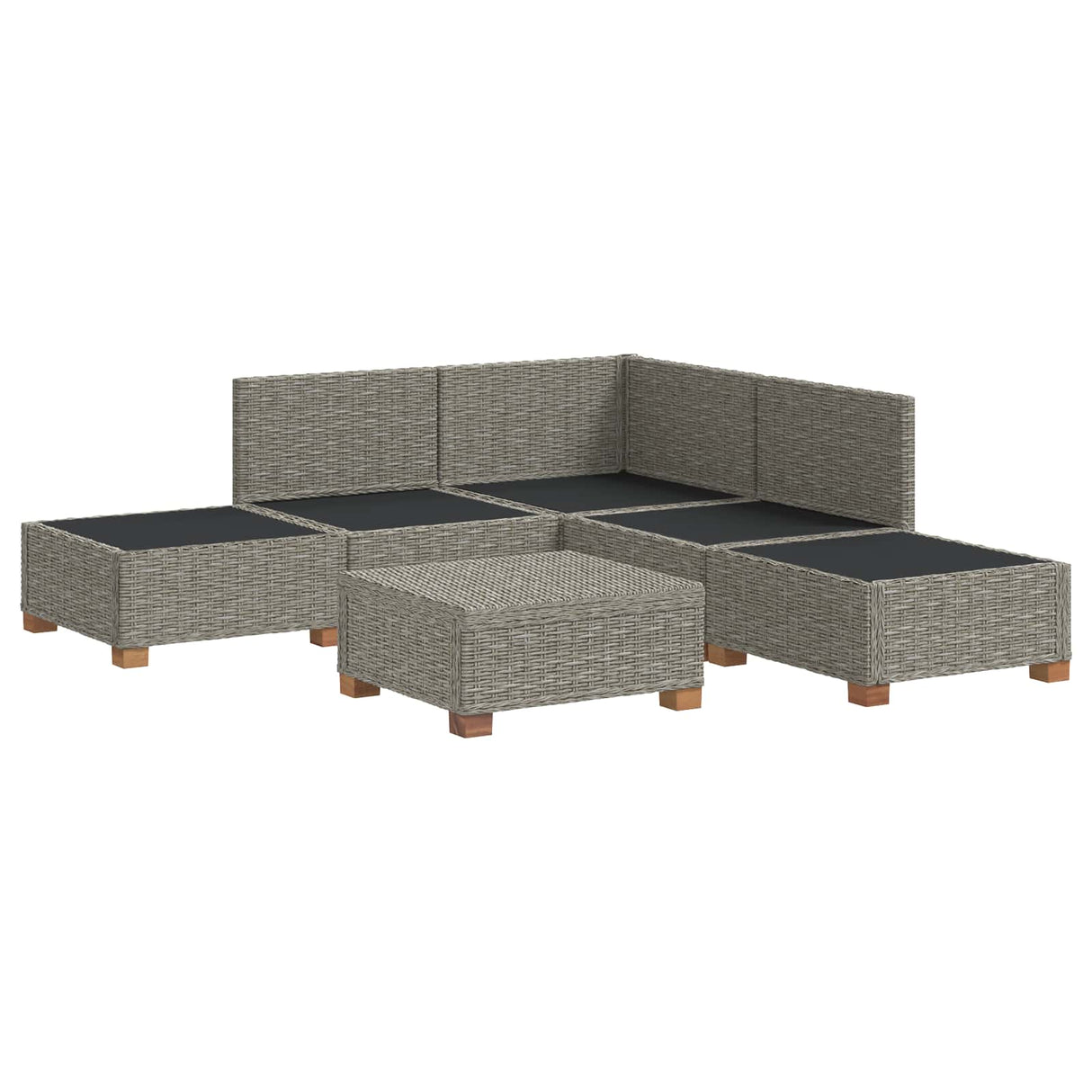 vidaXL 6 st Rieten Loungeset met Kussens GENDT Natuurlijk Riet Naturel