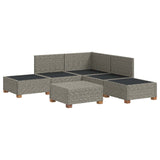 vidaXL 6 st Rieten Loungeset met Kussens GENDT Natuurlijk Riet Naturel