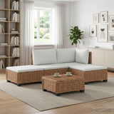 vidaXL 4 st Rieten Loungeset met Kussens GENDT Natuurlijk Riet Naturel