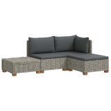 vidaXL 4 st Rieten Loungeset met Kussens GENDT Natuurlijk Riet Naturel