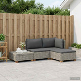 vidaXL 4 st Rieten Loungeset met Kussens GENDT Natuurlijk Riet Naturel