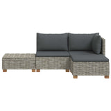 vidaXL 4 st Rieten Loungeset met Kussens GENDT Natuurlijk Riet Naturel