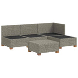 vidaXL 5 st Rieten Loungeset met Kussens GENDT Natuurlijk Riet Naturel