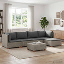 vidaXL 6 st Rieten Loungeset met Kussens GENDT Natuurlijk Riet Naturel