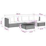 vidaXL 6 st Rieten Loungeset met Kussens GENDT Natuurlijk Riet Naturel