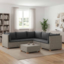 vidaXL 6 st Rieten Loungeset met Kussens GENDT Natuurlijk Riet Naturel