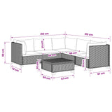 vidaXL 6 st Rieten Loungeset met Kussens GENDT Natuurlijk Riet Naturel
