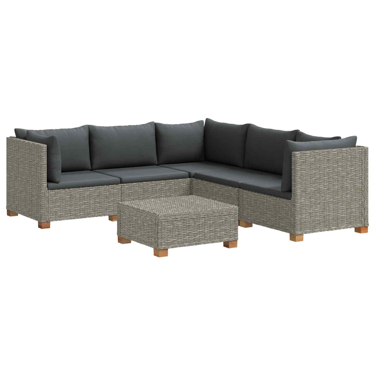 vidaXL 6 st Rieten Loungeset met Kussens GENDT Natuurlijk Riet Naturel