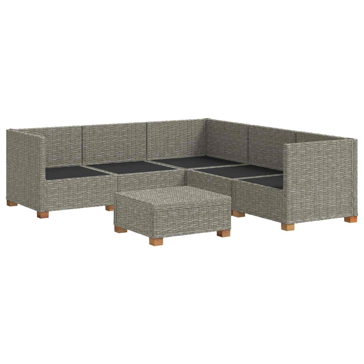 vidaXL 6 st Rieten Loungeset met Kussens GENDT Natuurlijk Riet Naturel