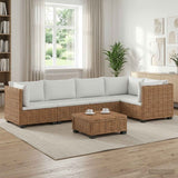 vidaXL 6 st Rieten Loungeset met Kussens GENDT Natuurlijk Riet Naturel