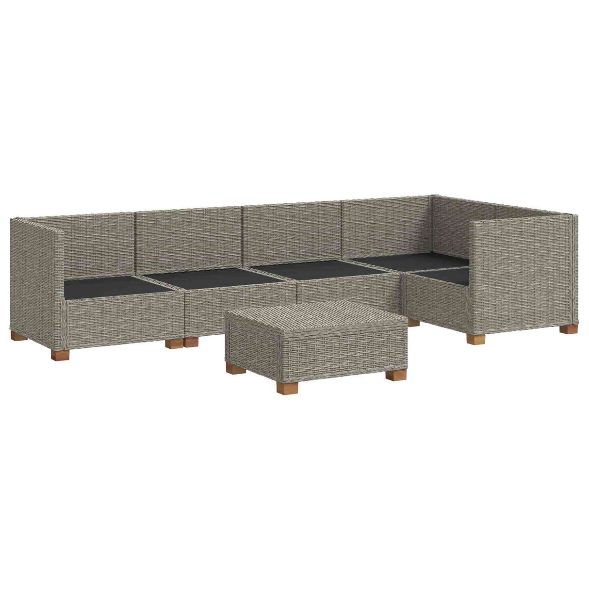 vidaXL 6 st Rieten Loungeset met Kussens GENDT Natuurlijk Riet Naturel