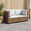 vidaXL 2 st Rieten Loungeset met Kussens GENDT Natuurlijk Riet Naturel
