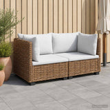 vidaXL 2 st Rieten Loungeset met Kussens GENDT Natuurlijk Riet Naturel