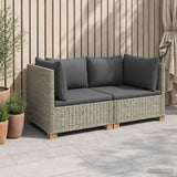 vidaXL 2 st Rieten Loungeset met Kussens GENDT Natuurlijk Riet Naturel
