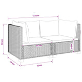 vidaXL 2 st Rieten Loungeset met Kussens GENDT Natuurlijk Riet Naturel