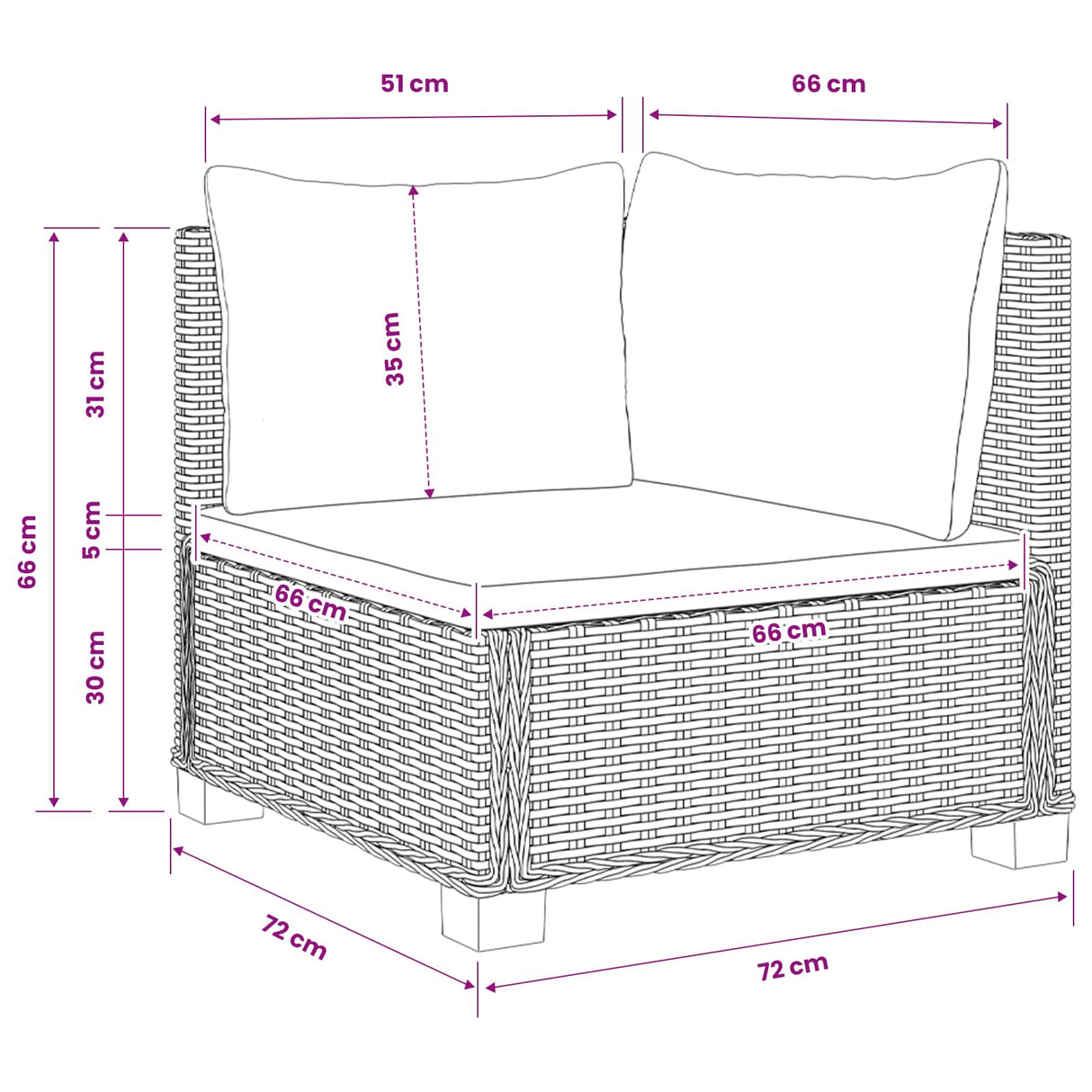 vidaXL 2 st Rieten Loungeset met Kussens GENDT Natuurlijk Riet Naturel