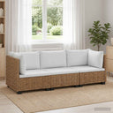 vidaXL 3 st Rieten Loungeset met Kussens GENDT Natuurlijk Riet Naturel