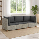 vidaXL 3 st Rieten Loungeset met Kussens GENDT Natuurlijk Riet Naturel