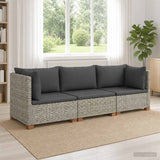 vidaXL 3 st Rieten Loungeset met Kussens GENDT Natuurlijk Riet Naturel