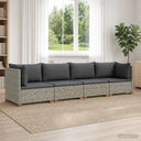 vidaXL 4 st Rieten Lounge Set met Kussens GENDT Natuurlijk Riet