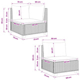vidaXL 4 st Rieten Lounge Set met Kussens GENDT Natuurlijk Riet
