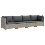 vidaXL 4 st Rieten Lounge Set met Kussens GENDT Natuurlijk Riet