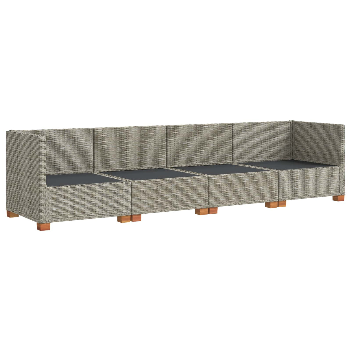 vidaXL 4 st Rieten Lounge Set met Kussens GENDT Natuurlijk Riet